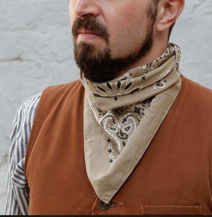Gift Packaging Bandana for Men Women - 100% Cotton, Paisley, 22x22 In, 1 Pack - Large Bandanna Handkerchief Cowboy Hanky
