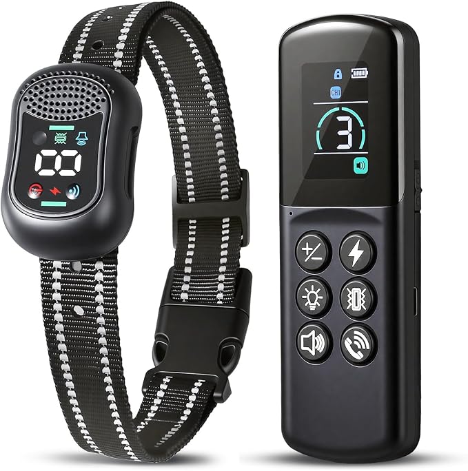 Smart Dog Training Collar with Remote – 4500FT Range Rechargeable E Collar with Voice Command, Beep, Vibration, Static & LED Light, Waterproof Shock Collar for Small Medium Large Dogs