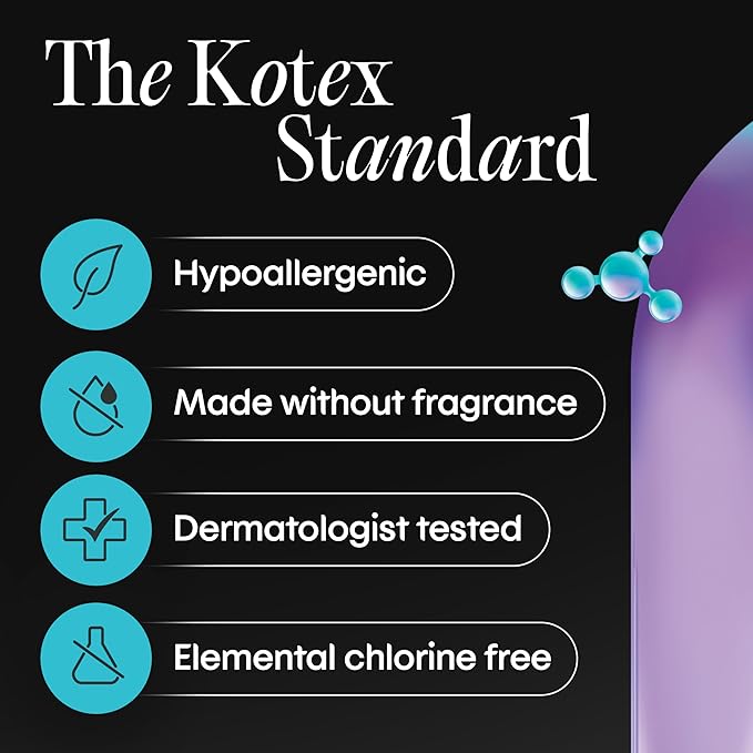 Kotex BioCare Ultra Thin Pads with Wings, Regular Absorbency, 28 Count (Packaging May Vary)
