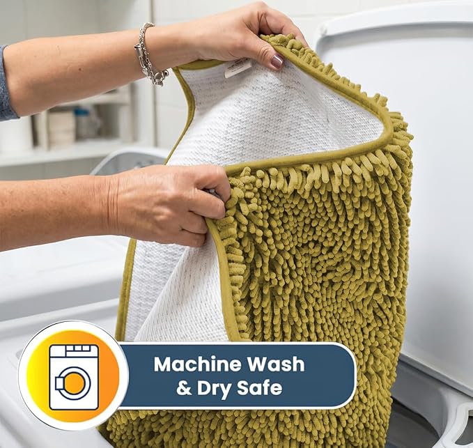 Muddy Mat® | Super Water Absorbent Door Mat Indoor, Microfiber Quick Dry Chenille Entryway Rug, Slip Resistant Front Door Mat, Indoor Mats for Entryway, Machine Washable Pet Rug, Mustard 5ft x 7ft