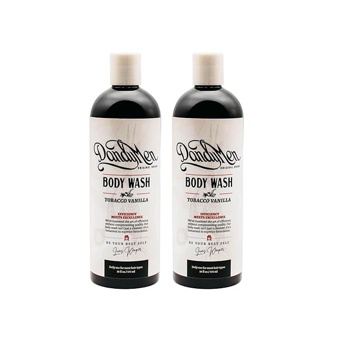 DandyMen Hydrating Bodywash for Men – 16oz (2-pack, Tobacco Vanilla)