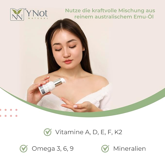 Y Not Natural Pure Emu Oil - Organic Moisture for Face, Body, Hair, Scalp & Nails - Rich in Omega 3-6-9, Vitamins & Essential Minerals - Australian Emu Oil (60ml) 2.03 fl oz - Lemon Myrtle