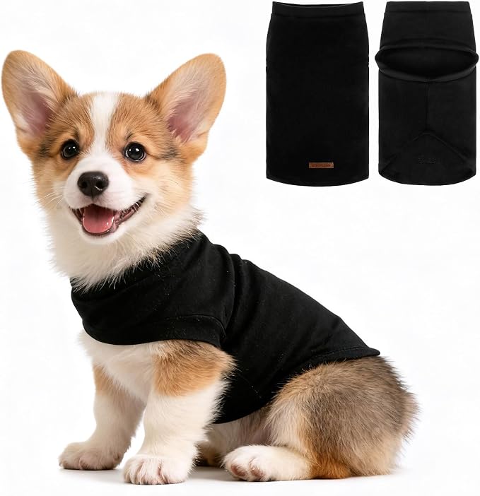 Cat Sweater Warm Fleece Pet Clothes for Cats Only | Soft Cat Vest Puppy Hoodie Coat, Fall Cold Winter Sweatshirt Pullover Clothing also for Small Dogs, Black L
