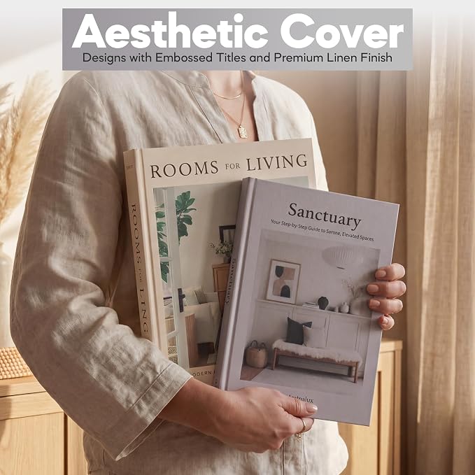 Decorative Books for Home Decor with Storage – Set of 2 Faux Linen Book Boxes with Aesthetic Covers – Enhance Your Coffee Table, Bookshelf Decor – Hidden Storage for Photos, Keepsakes, and Jewelry