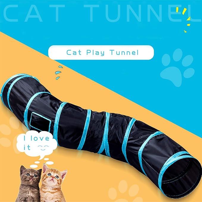 iCAGY Cat Tunnel Toys for Indoor Cats Kittens Rabbits, Pet Toy Play Tunnels