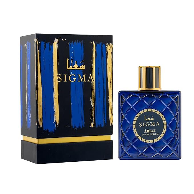 ARIAZ Sigma Men’s Eau De Parfum 3.4 Oz - Fresh Spicy Aromatic Cologne with Cinnamon, Nutmeg, Lavender, Amber & Woods - Daytime Fragrance for Spring & Summer
