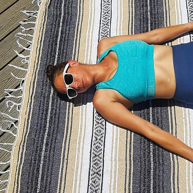 Open Road Goods Bulk Falsa Blankets - Handwoven Authentic Mexican Falsa - Great for Weddings, Yoga, Beach, Picnics, or Mexican Throw! (Tan, 15 Pack)