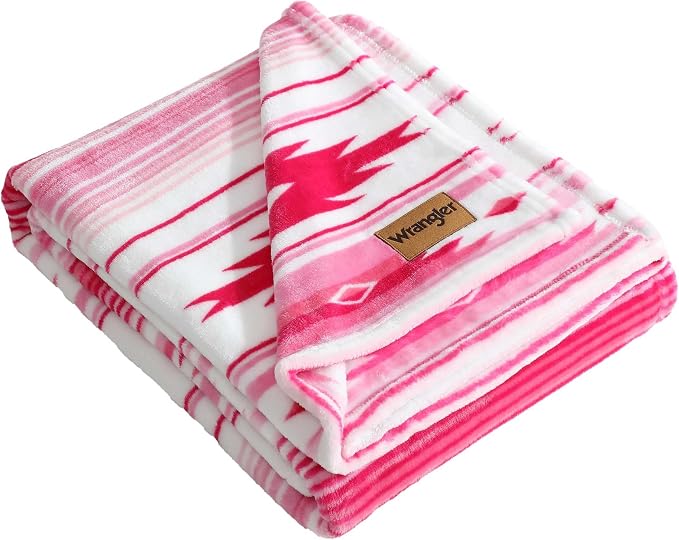 Wrangler - Blanket, Super Soft Plush Fleece Bedding, Yellowstone Inspired Throw Blanket for Couch or Bed (Coyote Sands Pink, 50" x 60")