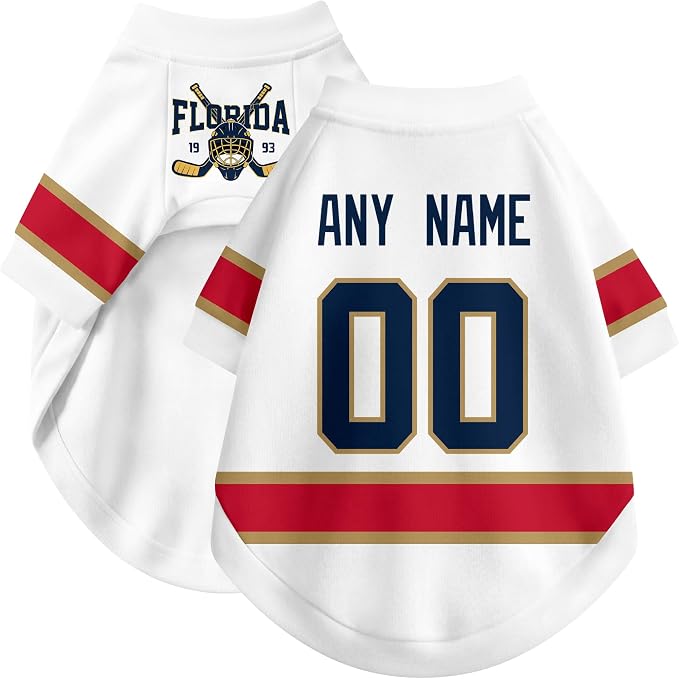 Florida Dog Clothes Personalized Pet T Shirt for Dogs Gift | Custom Name Number Jersey Style Pet Shirt for Dog