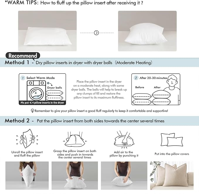 MIULEE 26x26 Euro Pillow Inserts, Premium Feather and Down Pillows 4 Pack | Fluffy and Choppable DecorativeThrow Pillows for Sofa Bed Couch with Double-Layer Down-Proof Cotton Fabric Cover