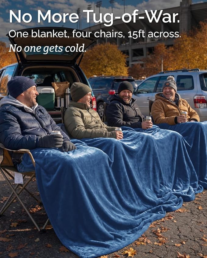 Ultra Soft Fleece Blanket Oversized King Size - Flannel Fleece Luxury Blanket - Lightweight for Couch Bed Chair - Thick, Warm and Breathable - All Season Cozy, Royal Blue
