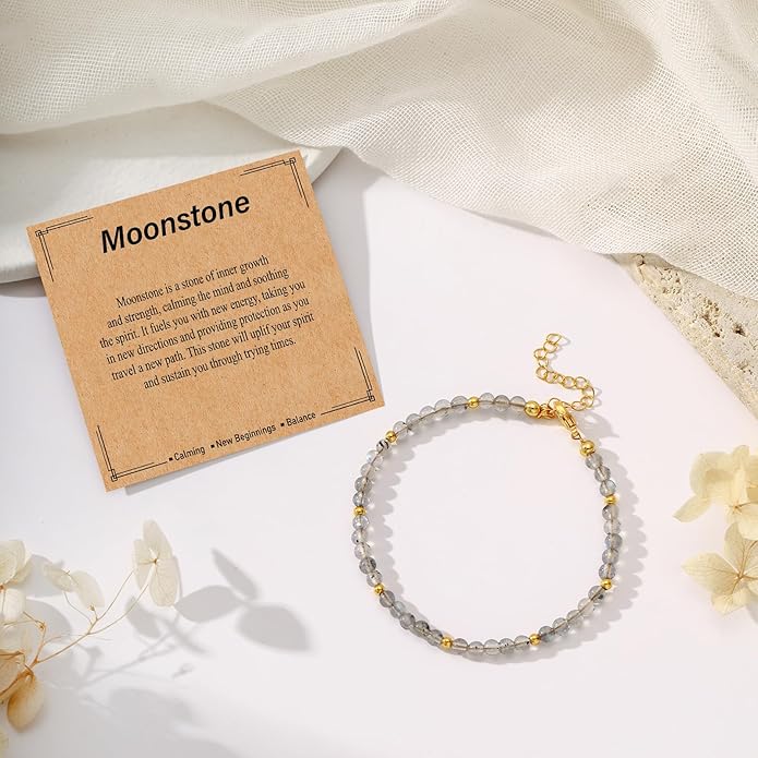 Natural Healing Crystal Bracelet for Women, Anxiety Relief Healthy Pregnancy Triple Protection Citrine Jewelry Gift for Friends Daughter Sister Mom Colleague