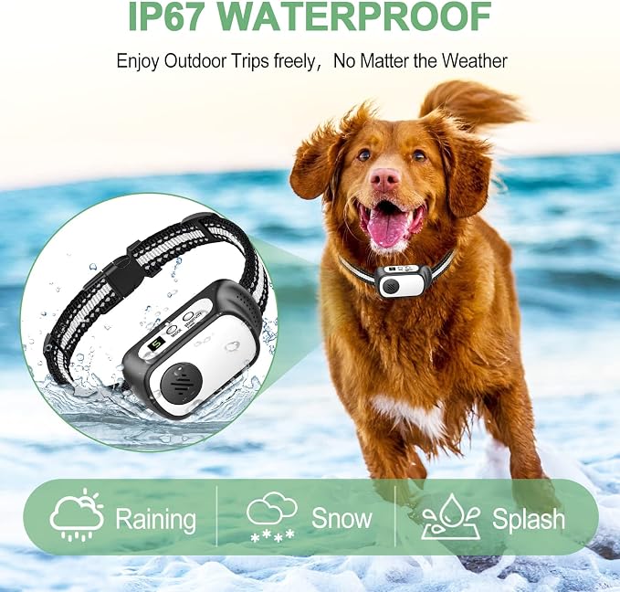 Dog Bark Collar for Large Medium Small Dogs, Rechargeable Smart Bark Collar, Anti Barking, Humane Dog Training Device with 5 Adjustable Sensitivity Beep Vibration