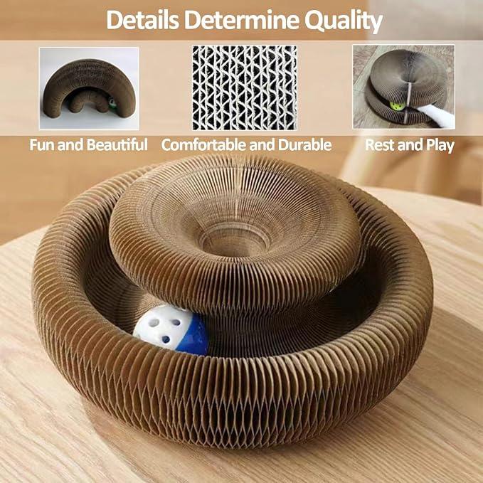 Enkman Kitty kurlz Magic Organ Cat Scratcher Board Cat Ball Adventure The Ultimate Interactive Mental Physical Exercise for Indoor Cats Toy