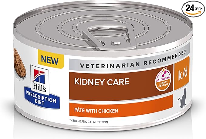 Hill's Prescription Diet k/d Kidney Care Wet Cat Food | #1 Veterinarian Recommended, Chicken Recipe, 5.5 oz. Cans, 24-Pack