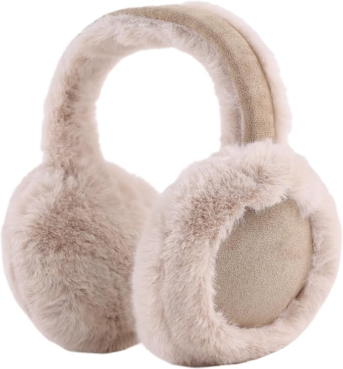 Zsedrut Winter Women Earmuff Foldable Ear Warmer Fluffy Ear Cover Warm Outdoor