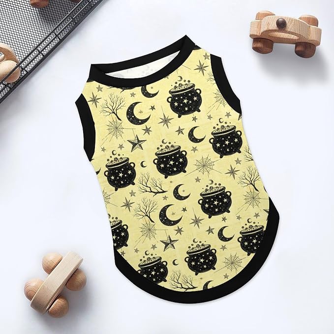 Halloween Pet Vest Spider Web Pet Shirts Small | moon star Dog Shirt Vest cute pet Sleeveless Vests Ice Silk Dog T-Shirts holiday Dog Clothes Halloween Canine Wear