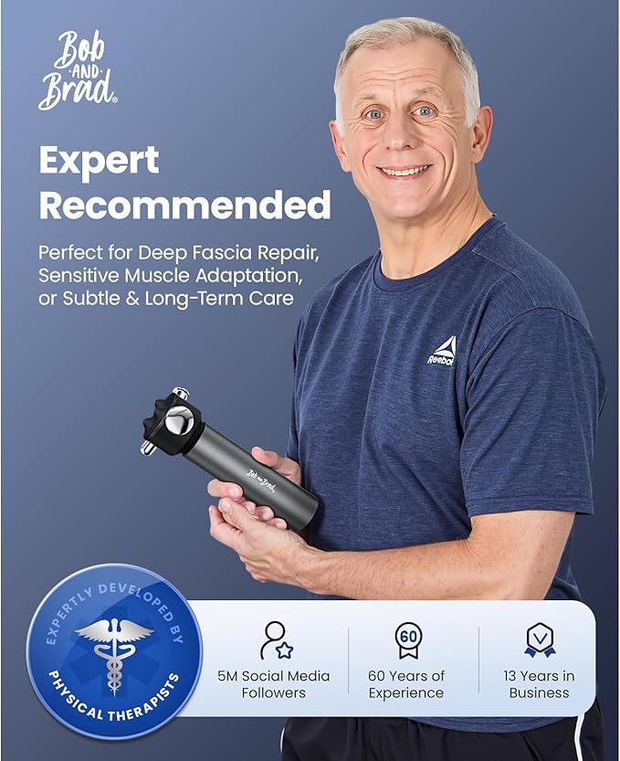 BOB AND BRAD VibeFlow Vibration Massager (Not Percussion), 116Hz Deep Tissue Therapy Massage Gun for Full Body Pain Relief, Sensitive Joints, Fascia Release & Arthritis Relief, FSA-HSA Eligible Gift