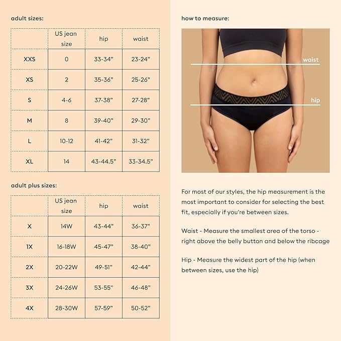 THINX Cheeky Period Underwear for Women, Period Panties, Feminine Care, Menstrual Underwear Holds 1 Tampon, Beige, 3X-Large