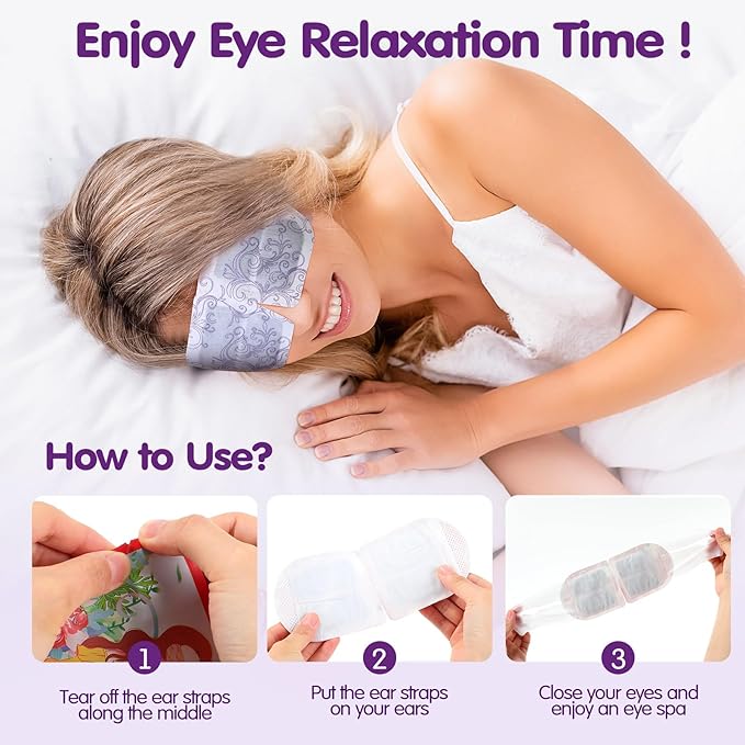 45 Pcs Disposable Steam Eye Mask Bulk for Dry Eyes Self Heating Eye Mask for Spa Sleep Warm Compress Stress Dark Circle Relief Puffiness and Relaxation Gifts (Multi Scent)