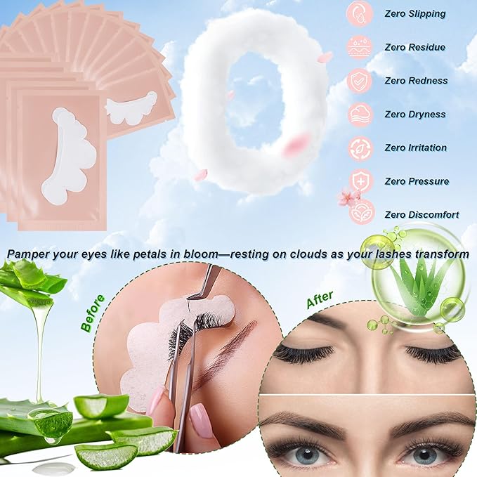 100 Pairs Professional Under Eye Pads Gel Lash Extensions, Premium Hydrogel Patch Gel Pad Beauty Makeup Tool for Under Eyes Eyelash Extension (Pink)