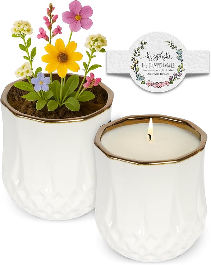 Hyggelight - The Growing Candle, Lilac Scented Aromatherapy Candles, 9oz Pot, 100% Soy, Astrid