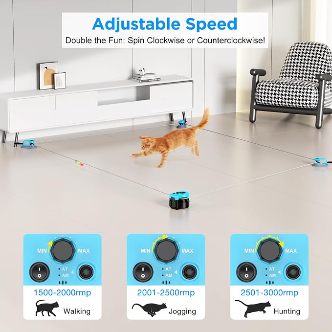 Interactive Cat Toy for Indoor Cats with Remote-Sky Blue