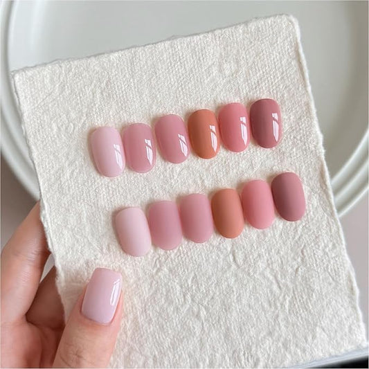 GAOY Pink Gel Nail Polish Set, 6 Colors Nude Jelly Pink, UV Light Cure Gel Polish for Nail Art DIY at Home
