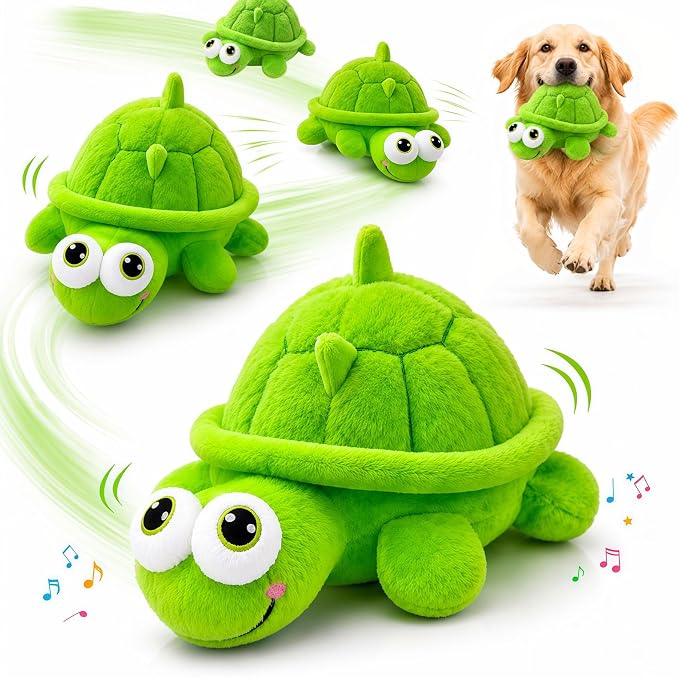 Interactive Dog Toys, Moving Turtle Dog Toy, Rechargeable Bouncing Ball Toy