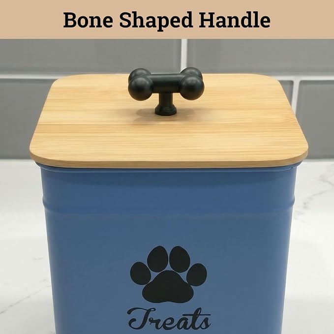 Dog Treat Container Airtight, 6"W x 8"H, Powder Coated, 12 Cup Capacity