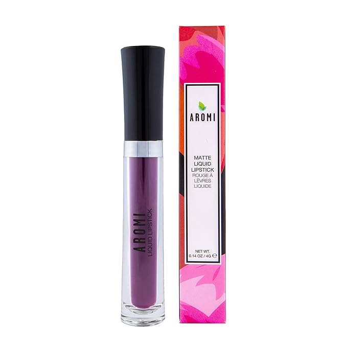 Aromi Violet Plum Liquid Lipstick, Dark Purple Lip Color, Vegan and Cruelty-free, Long-lasting and Waterproof Lipstick, Handmade (Vamptastic Plum)