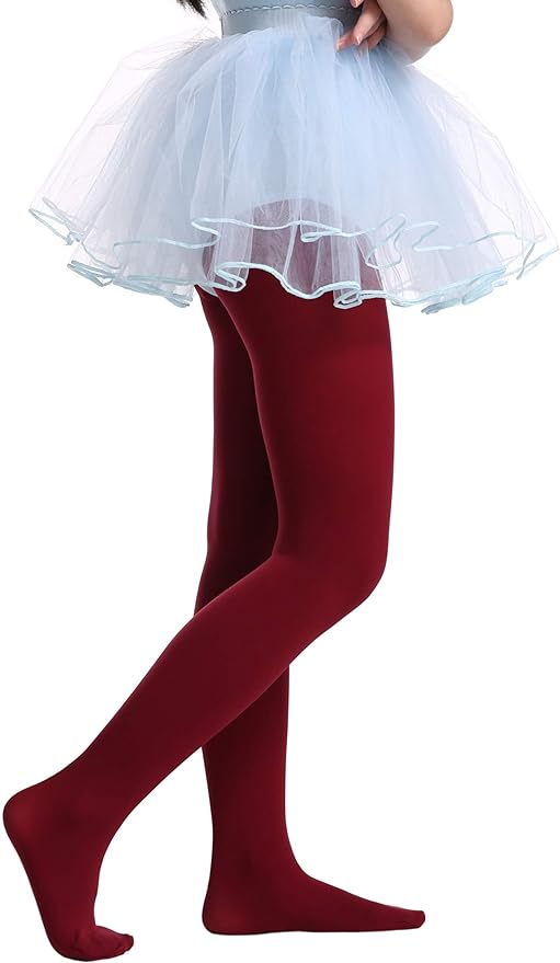 EVERSWE Girls Semi Opaque Footed Tights, Microfiber Tights