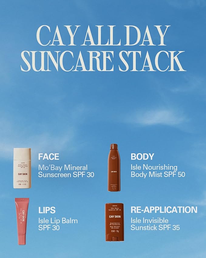 Cay Skin Mo'Bay Mineral Sunscreen Drops SPF 30 – Broad Spectrum Face Sunscreen & Makeup Primer – Lightweight, Moisturizing, Reef Safe Lotion with Natural Finish for All Skin Types – 2-Pack, 1.7 oz.