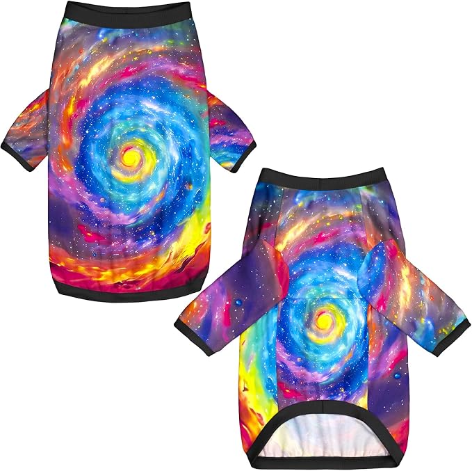 Dog T Shirts with Fantasy Galaxy Pattern Printed Pet Shirt Softable Pajamas for Large Dogs,Galaxy L