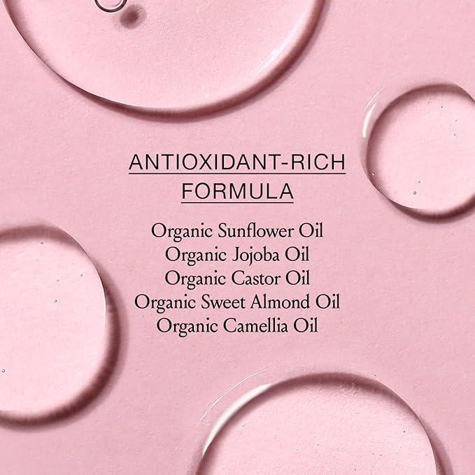 Rosehip Cleansing Oil Gentle Makeup Remover - Oil Cleanser for Sensitive Skin Double Cleansing - Dermatologist Tested Face Cleanser with 14 Botanical Complex pH Balanced - 1.8 fl oz