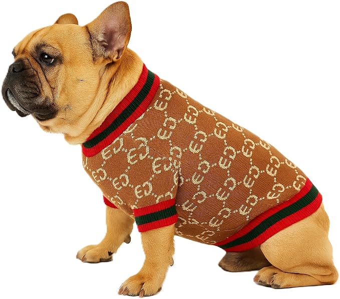 Everything Chic Luxury Dog Sweater – Soft Knit Designer Pet Outfit for Small Dogs & Puppies, XS–L, Stylish Warm Clothing for Yorkies, Chihuahuas, Dachshunds, Maltese, French Bulldog