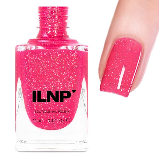 ILNP Gummy Bear - Vibrant Pink Holographic Jelly Nail Polish