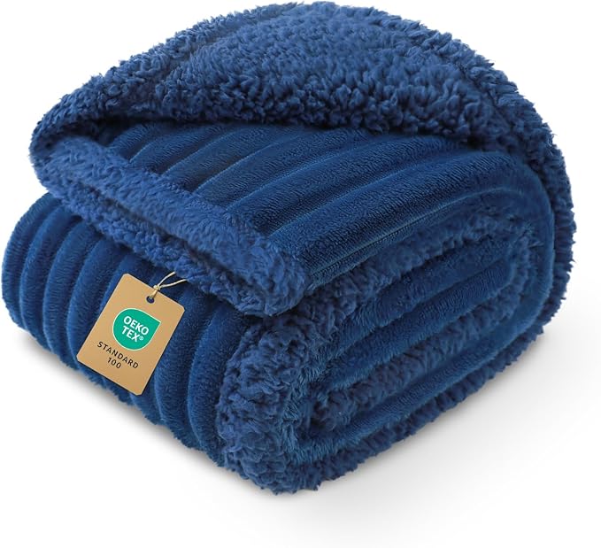Luciphia Waterproof Dog Blanket, Washable Reversible Flannel Pet Throw | Reversible fleece cover for couch, bed, and crate; calming, and claw-resistant for dogs, cats, puppies Blue S(40''x28'')