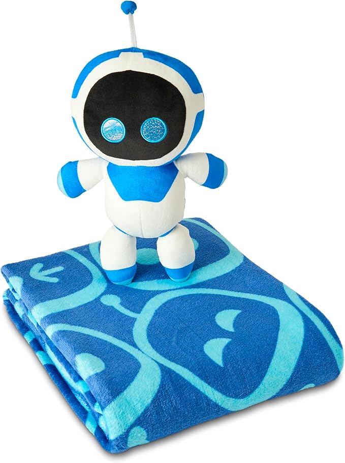 Northwest Astrobot Hugger Pillow & Silk Touch Throw Blanket Set, PlayStation Stuffed Pillow, 50x60 inch Blanket and 11 inch Plushie