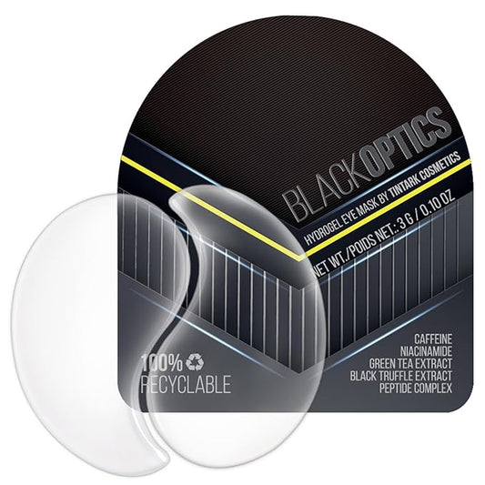 Black Optics Hydrogel Eye Patches 28 Pairs, 15-Min Revitalizing Eye Masks with Caffeine Peptides Black Truffle, Reduce Puffy Eyes Dark Circles & Wrinkles, Luxury Spa Gifts for Men & Women