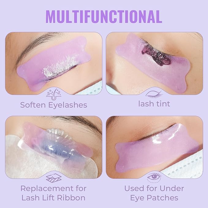 Libeauty Flat Lash Lift Shields, Glueless Ultra-Thin Korean Silicone Softening Pads for No.1 Perm Step Only, Reusable & Self-Adhesive Eyelash Lift Pads for Salon & DIY Home Use 1 Pair