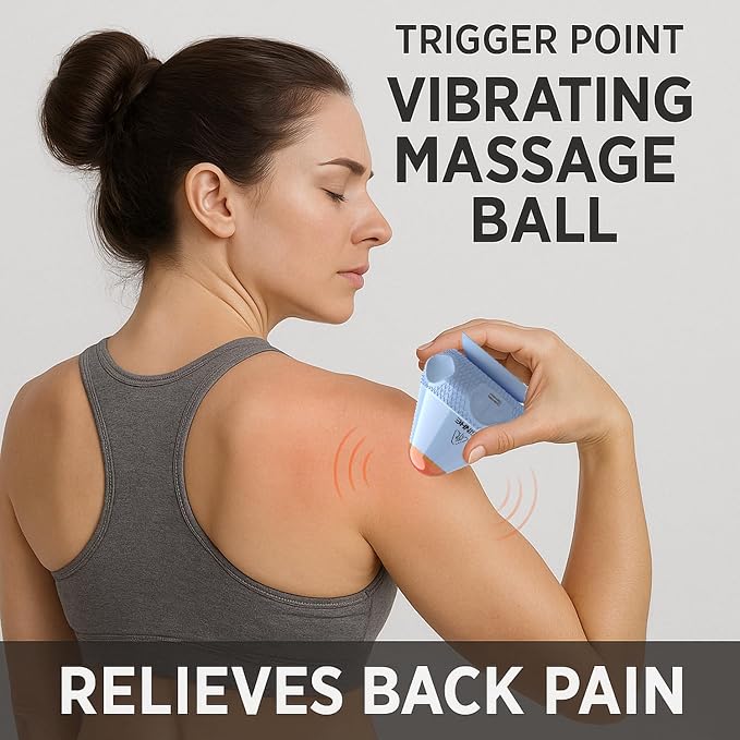 VibeHeat Mini – Heated Vibrating Massage Ball with Suction Base, 2 Heat & 2 Vibration Modes, Deep Tissue Trigger Point Massager for Back, Neck, Feet, Muscle Relief