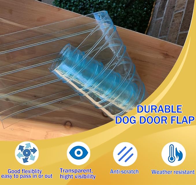 Dog Door Replacement Flaps,Doggy Door Flap, Safe Plastic Vinyl Strip for DIY,Easy to Cut & Install, 7.1 in x 4.9 ft