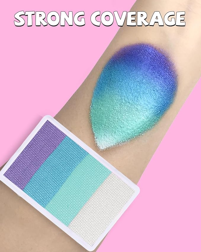 Anka Bella Professional Water Activated Rainbow Cake Face Paint（Pearl Sky）50gm,Hypoallergenic, Non-Toxic,Face Body Painting Makeup