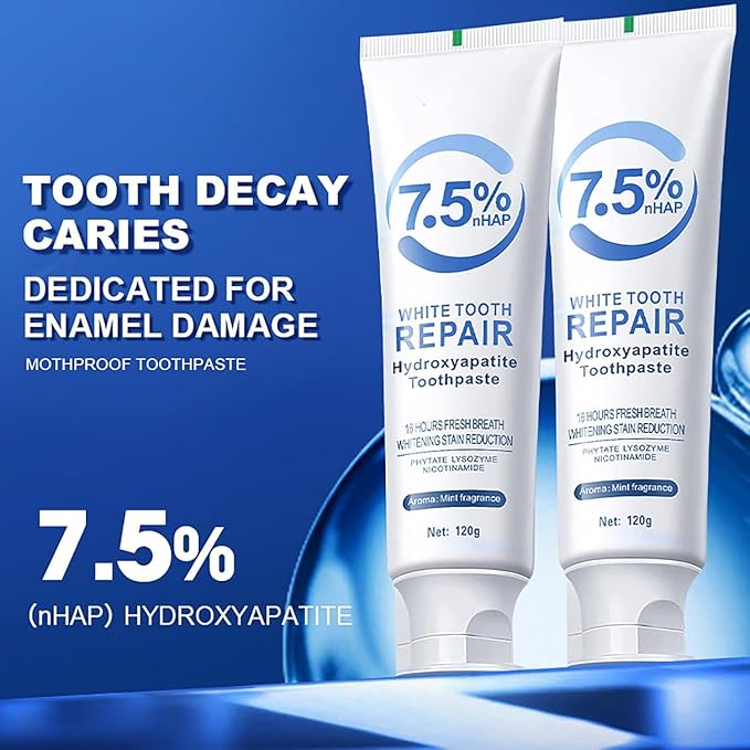 7.5% Hydroxyapatite Toothpaste, 7.5% Hydroxyapatite Toothpaste for Enamel Protection and Tooth Strengthening, White Tooth Repair, Sensitive Teeth, Gentle Mint, Daily Use for Oral Health (2)