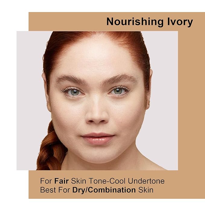 FV Dewy Liquid Foundation, Hydrating Smooth Formula & Lightweight, Longwear Medium-Full Coverage with Natural Finish, Waterproof Foundation for Dry/Combination Skin, 30g, Nourishing Ivory