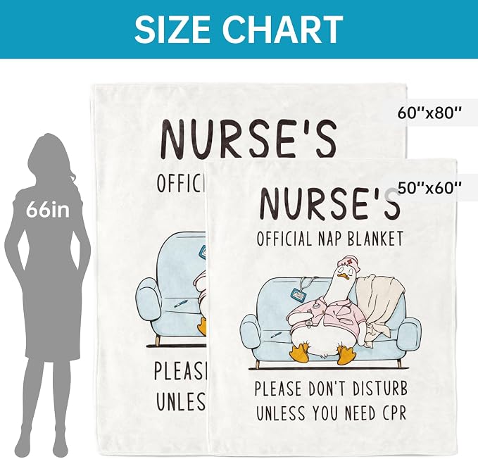 Nurses Gifts for Women/Men, Cute Nurses Week/Appreciation Gifts | Soft LPN RN Nurse Blanket, Nursing Student Graduation Gift Flannel Throw Blanket 60" X 80"