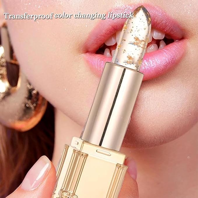Glossan True Tone Lipstick, Glossan Lipstick, Gold Crystal Color Changing Lip Stick, Long Lasting 24 Hours Moisturizing Glossy Shine Lip Gloss (2pcs)