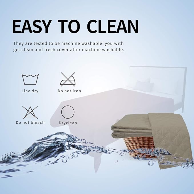 Easy-Going Waterproof Dog Bed Cover, Non-Slip Pet Blanket, 86x82in, Beige | Leakproof Couch Cover, Machine Washable Furniture Mattress Protector, Soft Sofa Mat For Dogs, Pet Friendly