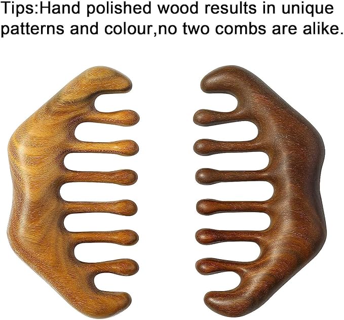 OULIGET Massage Wooden Comb,Wood Wide Tooth Hair Comb, Scraping Scalp Massage,Handheld No Static Head Tool for Scalp Massage, Detangling, and Daily Care,1 Pieces.